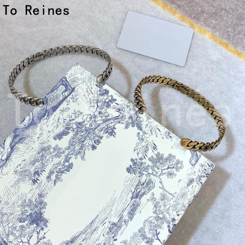 

Earrings & Necklace Retro Style Classic Brand Rhinestone D Letter Bracelet Set For Women Elegant Luxury Jewelry Accessories, Silver