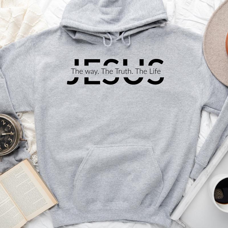 

Women' Hoodies & Sweatshirts Jesus The Way Truth Life Hoodie Religious Women Long Sleeve Christian Easter Hoody, Yellow-black text
