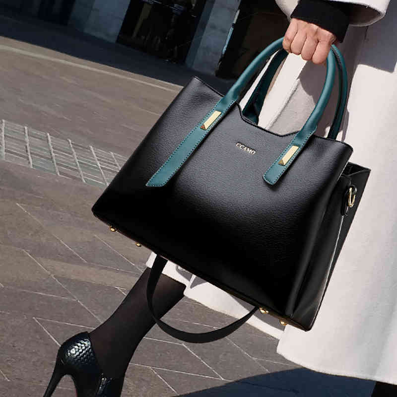 

Women's Bag Large Capacity Shoulder Bags High Quality PU Leather Handbags and Purse Female Retro Tote Bags sac a main femme C0508