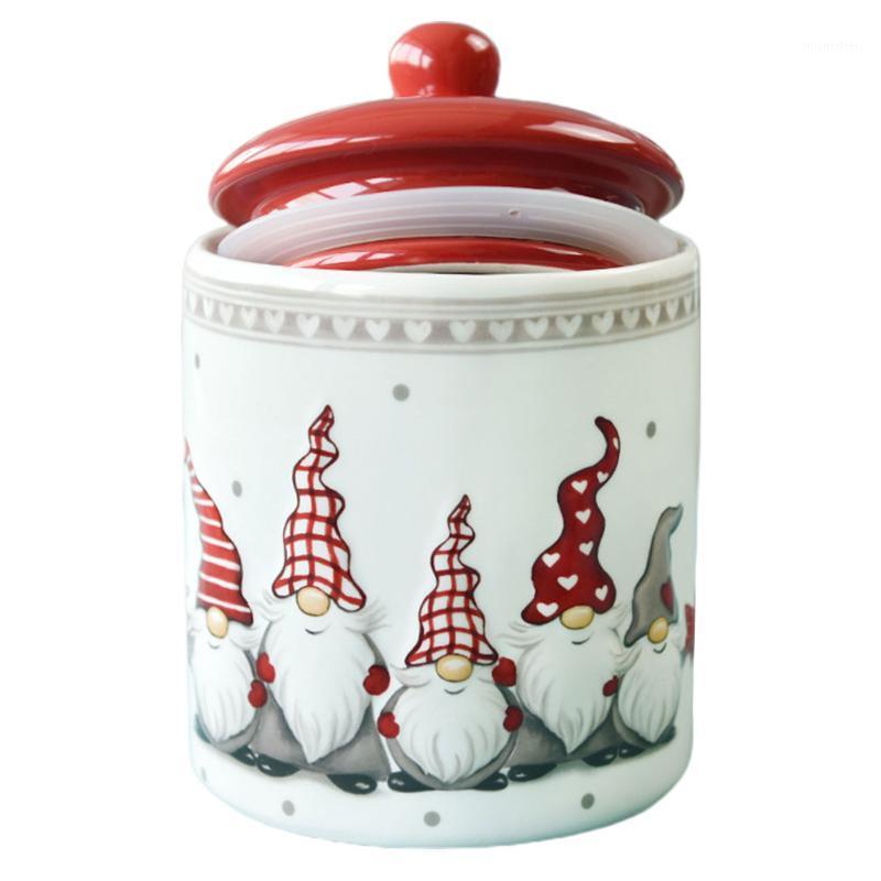 

Gift Wrap 1Pc Ceramic Storage Jar Christmas Food Container Tea Can With Lid