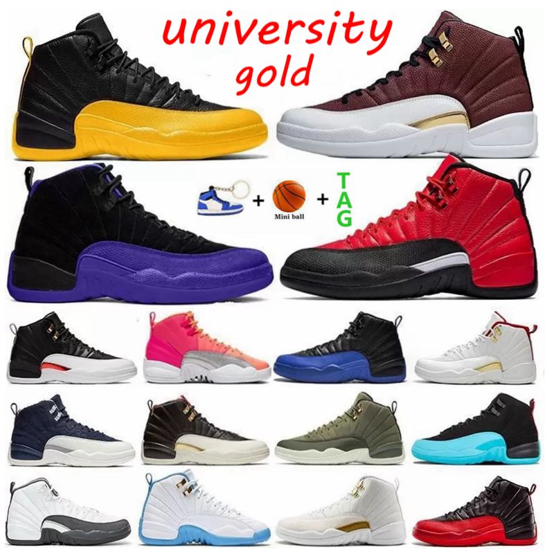 

2021 New 12s Jumpman University Gold Black Mens Basketball Shoes Michigan Game Royal White Retroes 12 Playoffs Designer Trainers, 18