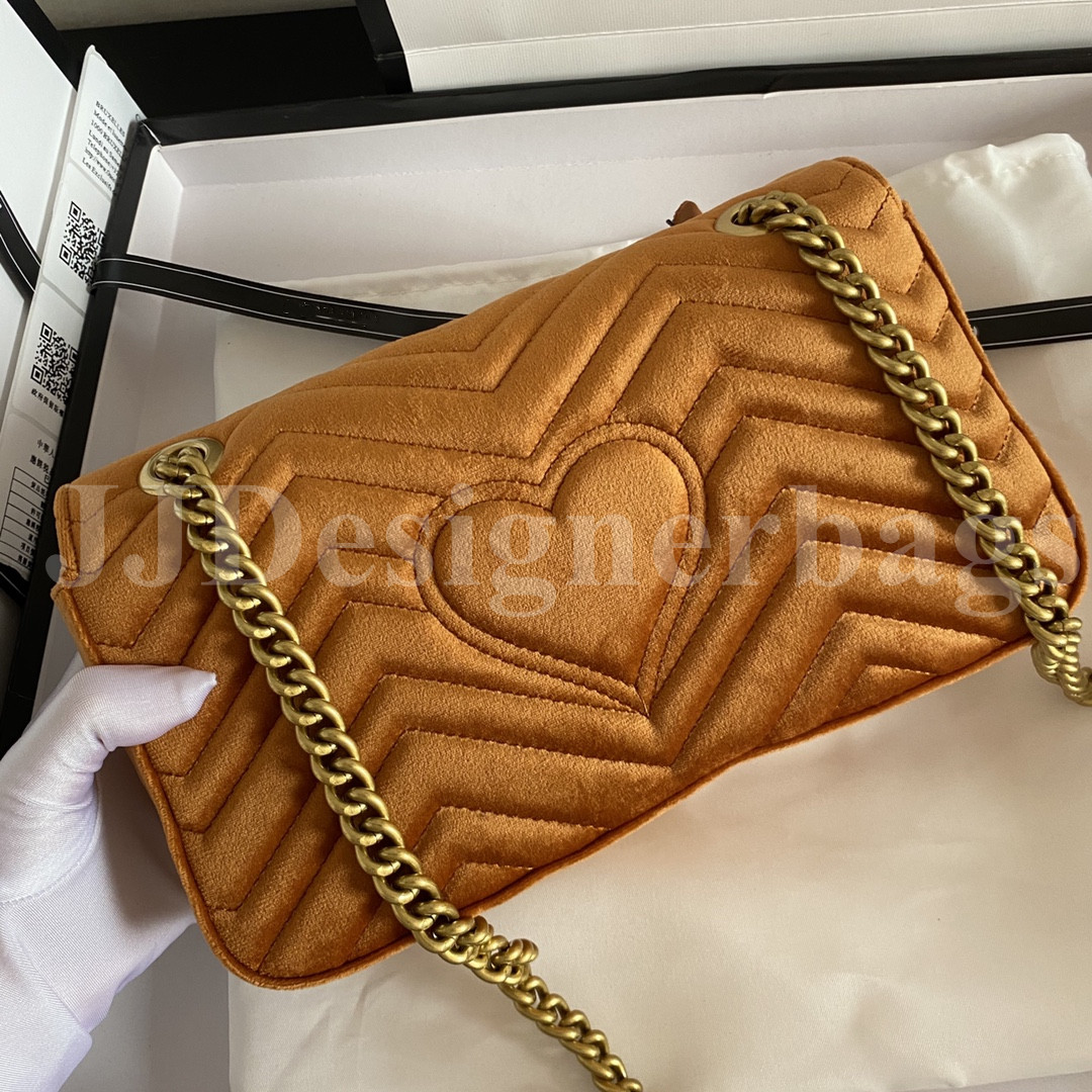 

Fashion Womens Shoulder Bags Classic Gold Chain 26cm Velvet Heart Style Women Handbag Tote Bag Messenger Handbags, #1