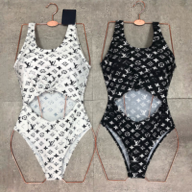 

Womens Swimwear Designer One-piece Suits trend Letter bikini women brown swimsuits bandage sexy pad two-piece, White;black