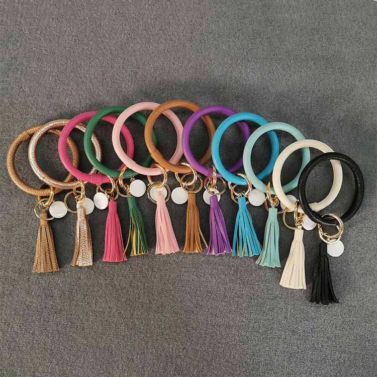 

Party Favor chain fashion trend Bracelet Wrist key ring pendant cactus PU leather tassel