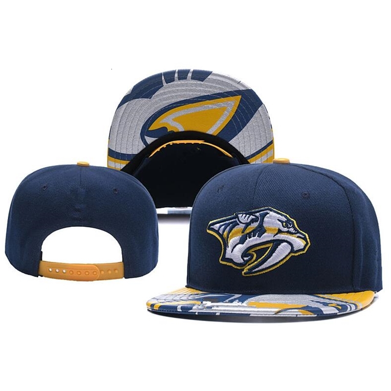 

New Caps Nashville Predators Hockey Snapback Hats Blue Color Cap Team Hats Mix Match Order All Caps Top Quality Hat, Black;white