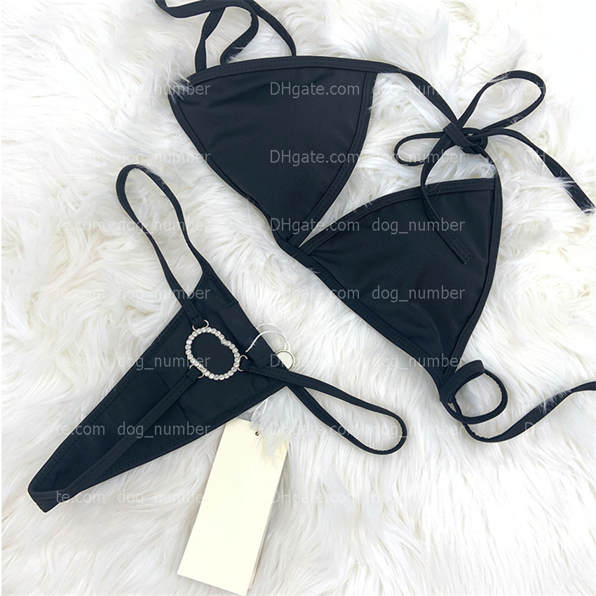 

Trendy Interlocking Letters Bikinis Sexy Pool SpasHG Beach Bra Thongs Womens New Arrived Diamond Split Swimsuits Underwear