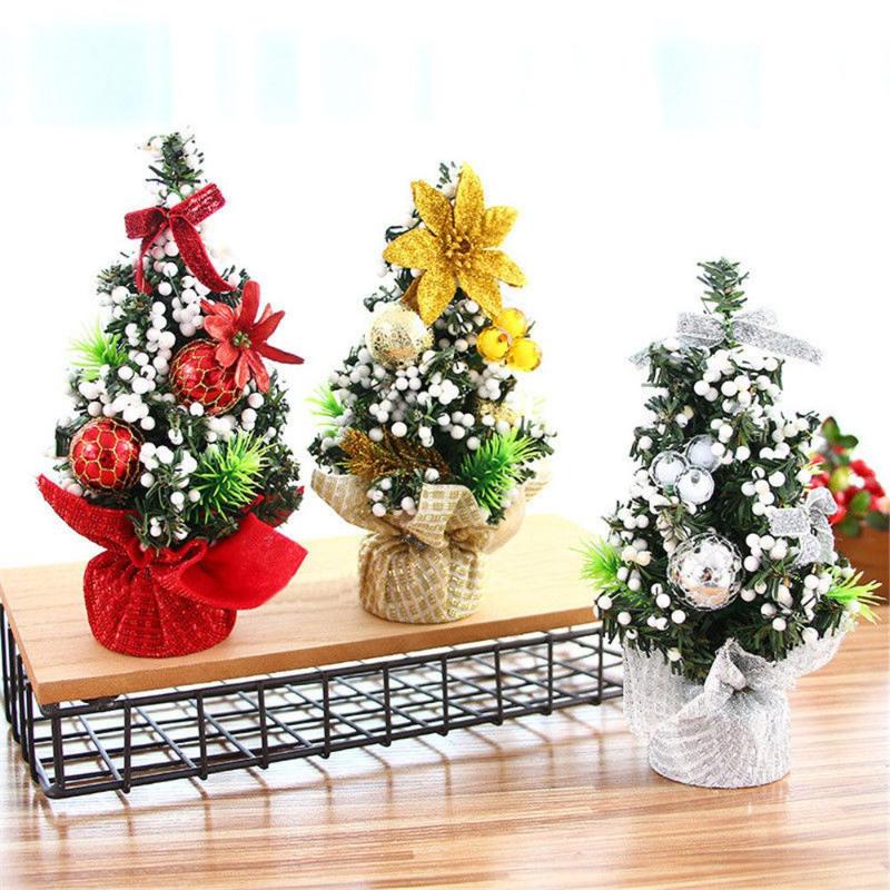 

Christmas Decorations 20cm Mini Tree Flower Table Decor Festival Party Ornaments Xmas Gift
