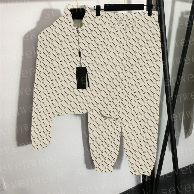 

Full Letters Print Womens Hooded Jackets Pants Tracksuits Designer Brand Ladies Sports Suits Jacket Can Worn Both Sides, White