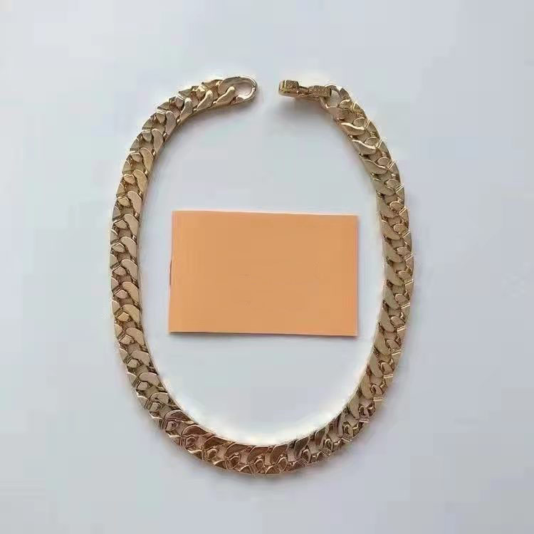 

NEW Fashion 18k gold plating cuban link Chains Necklaces Bracelets for mens and women lover gift hip hop jewelry with box NRJ
