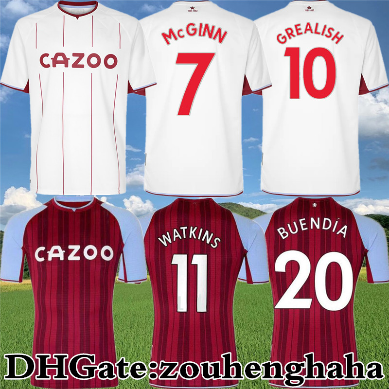 

GREALISH WATKINS BUENDÍA Soccer Jerseys 2021 22 Home McGINN ASTON EL GHAZI Maillots De Foot WESLEY VILLA DOUGLAS LUIZ MINGS KONSA CASH .TREZEGUET Football shirts Kit, Home +patch