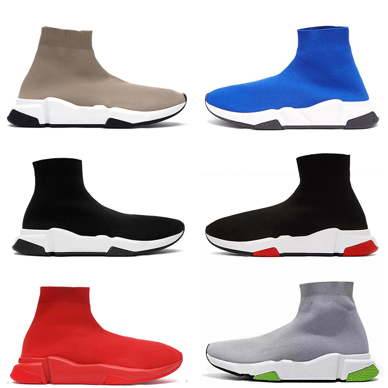 

High Quality Sock Shoes Graffiti Sole Beige Grey Black White Balenciagas 17FW Socks Slip-On Fashion platform Casual Designer Women Mens Spee