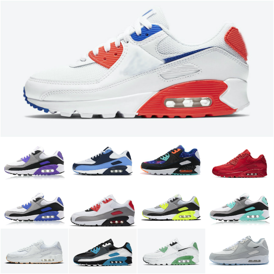 

USA 90 Mens Running Shoes Hyper Royal Grape University Red Orange Green Infrared Triple White Black Volt Yellow Viotech OG 90s Women Sports Trainers Sneakers, A040