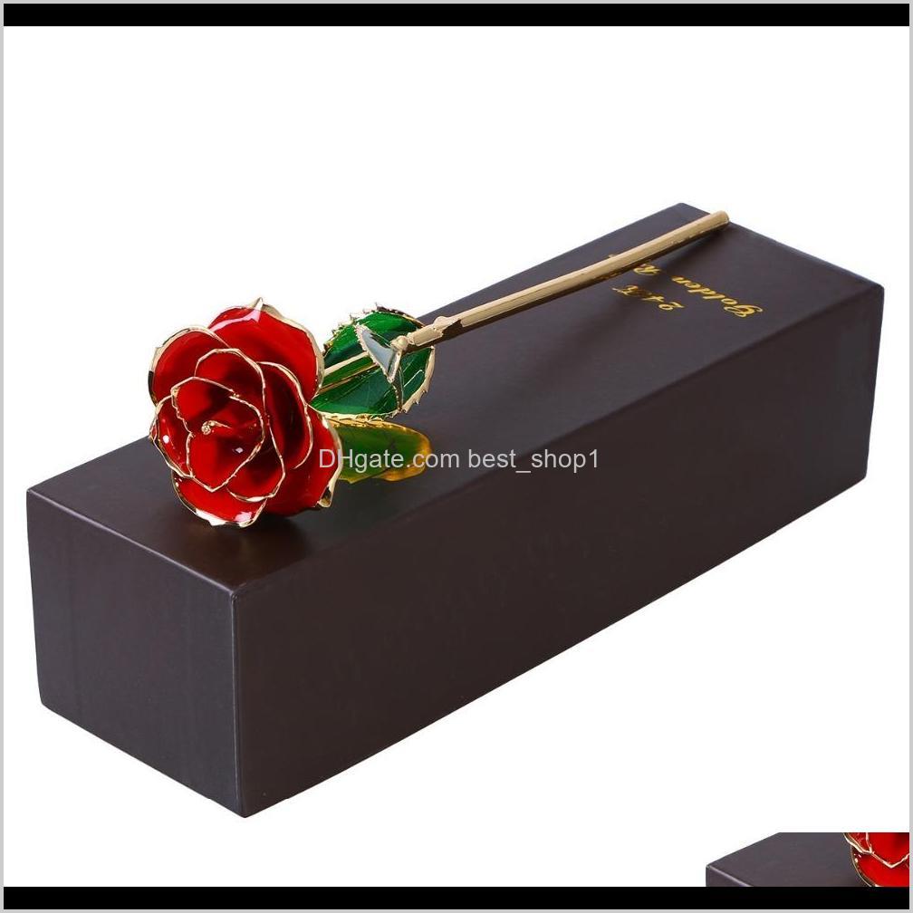 

Decorative Flowers Wreaths Valentines 24K Gold Plated Rose With Packing Box For Birthday Mothers Day Anniversary Gift T200103 8Sqhy 7Shu1