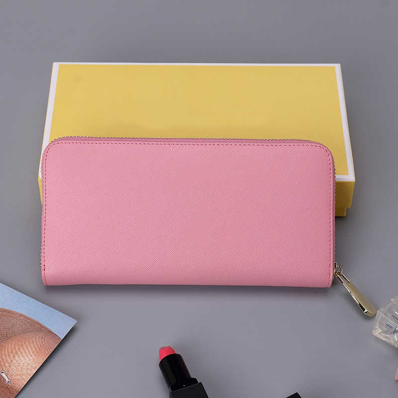 

CLASSIC FLOWER 7 colors With Box fashion women casual wallet famous single zipper ladies wallets female Genuine leather purse, Light pink