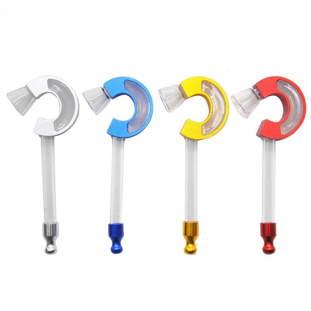 

C-shaped metal smoking pipe is easy to clean glass pipe