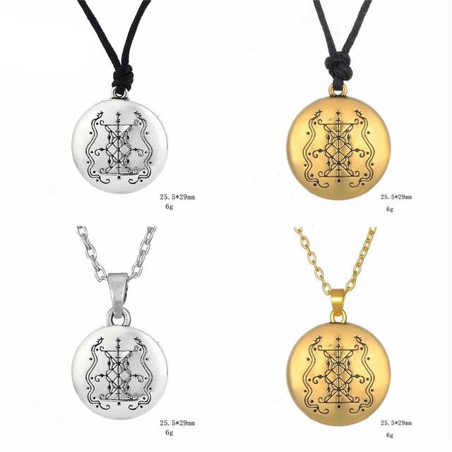 

Pendant Necklaces 10PCS Ancient Silver Vintage Talisman Necklace Choker Amulet Adjustable Wax Cord For Men Women Gift