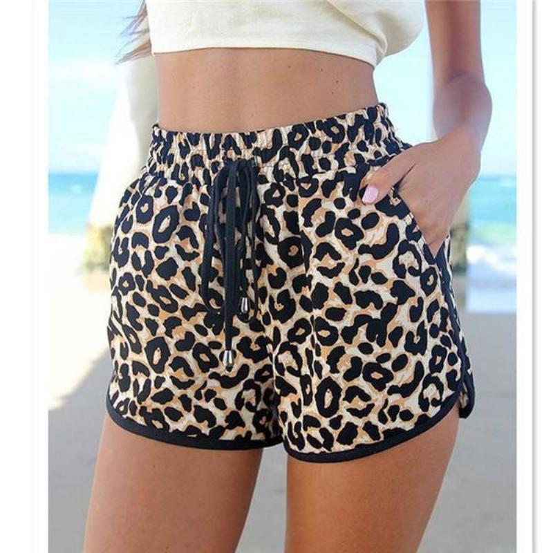 

Women' Shorts Pant Women Summer Beach Charming Casual Sexy Lady' Leopard Feminino Print Pantalon, Red