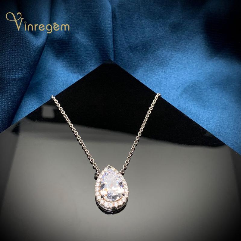 

Other Vinregem 925 Sterling Silver Pear Cut Created Moissanite Gemstone Wedding Engagement Pendant Necklace Fine Jewelry Wholesale