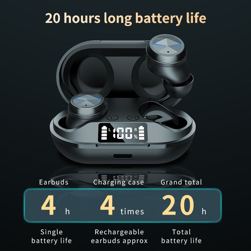 

WELESS 2021 New TWS Bluetooth Wireless Earbuds 9D Stereo Noise Cancelling Sport Game Sweatproof Earbuds Headset High Quality
