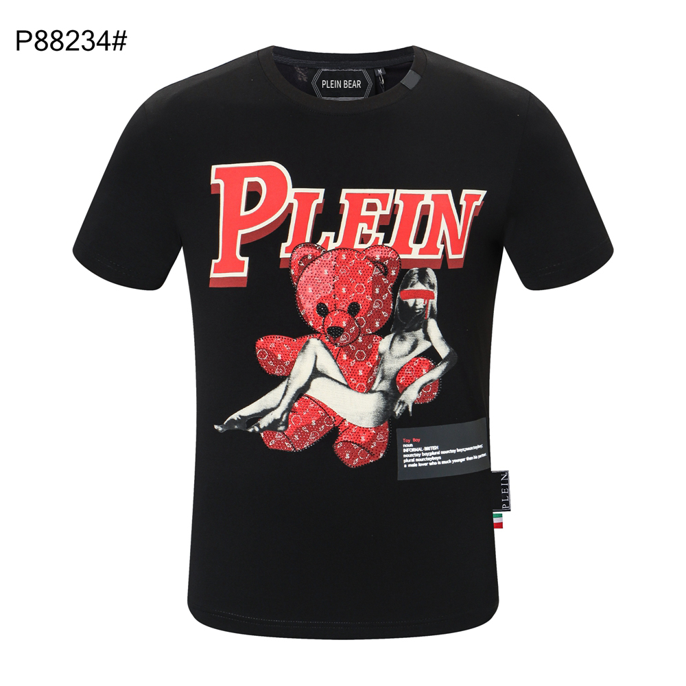 

PLEIN BEAR T SHIRT Mens Designer Tshirts Brand Clothing Rhinestone Skull Men T-shirts Classical High Quality Hip Hop Streetwear Tshirt Casual Top Tees PB 11249, Black