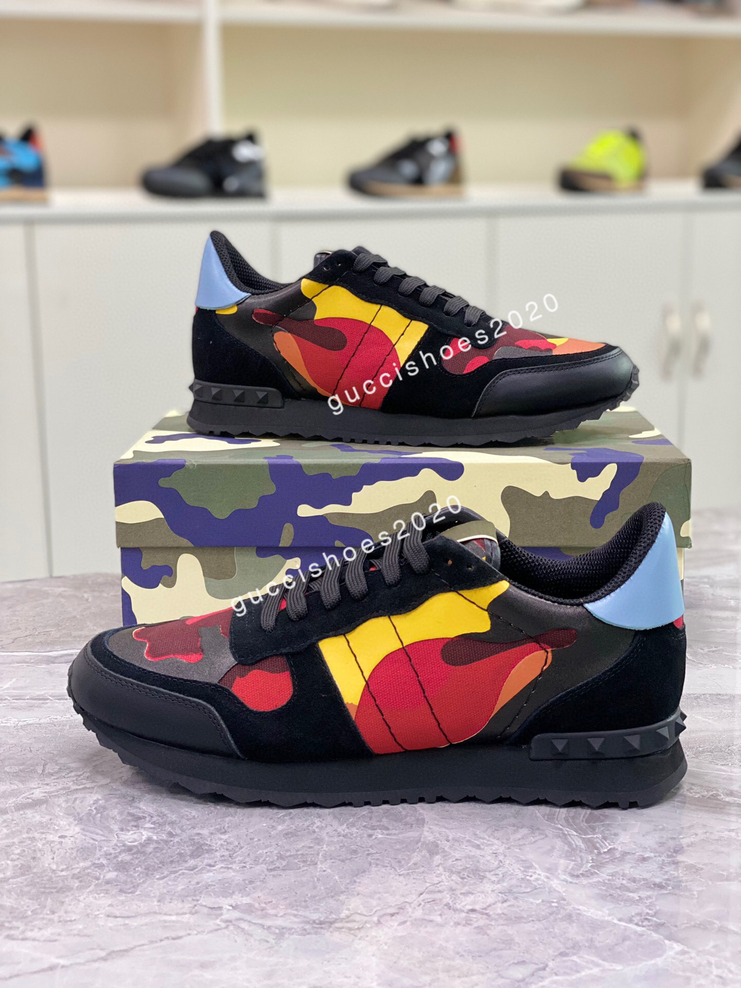 

Mens Sneakers Trendy Casual Shoes Paris Street Band Black Dress Shoe Platform Tennis Athletic Fitness, 03