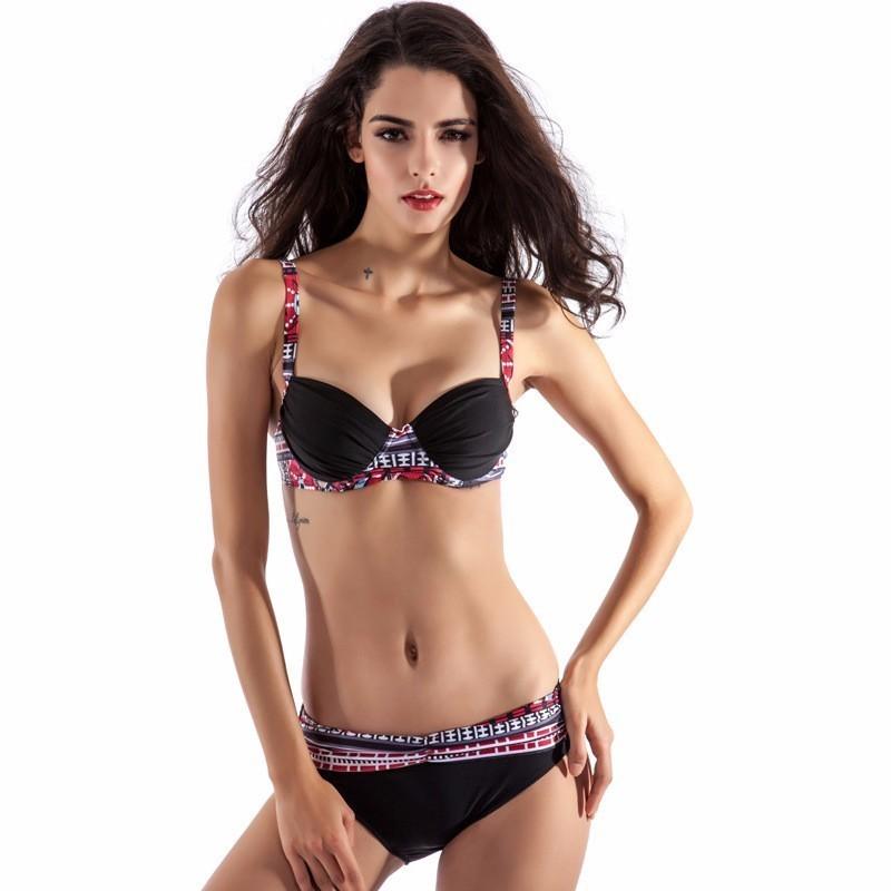 

Women' Swimwear Lefeel Push Up Bikini 2021 Sexy Print Patchwork Swimsuit Women Bathing Suit Girls Beachwear Female Swim Wear Biquini, Bk