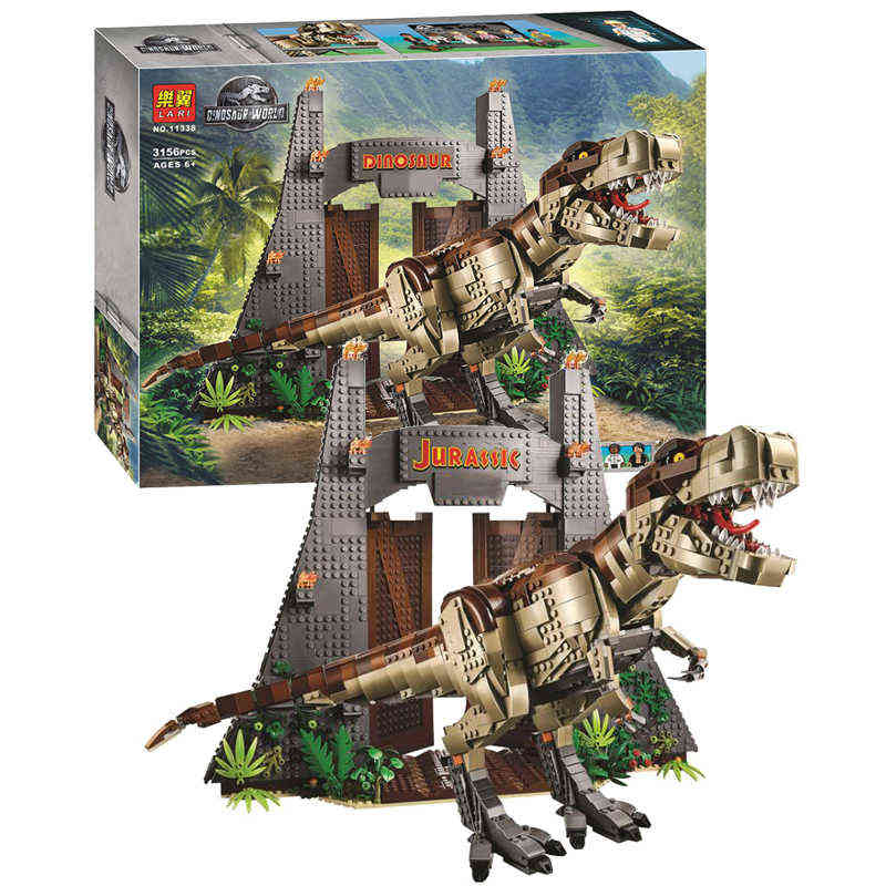 

New Jurassic World Roar of Tyrannosaurus Dinosaur Triceratops Model Building Blocks Kids Toys Compatible with Dolls 11338 H1028