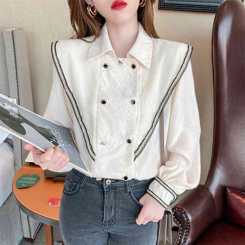 

Fashion high-end shirt women spring women's Japanese chiffon top casual sale 210520, White