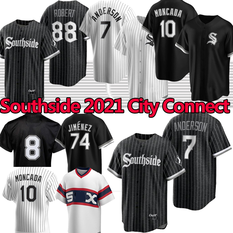 

Southside 2021 City Connect Chicago Baseball Jerseys Luis Robert Jersey Michael Kopech Eloy Jimenez Tim Anderson Yoan Moncada Jose Abreu Frank Thomas Lucas Giolito, Retro