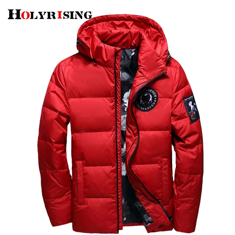 

Holyrising jaqueta masculina men down jacket Men hooded down coat casaco masculino inverno Men Winter thin Duck Down18381 211110, Black