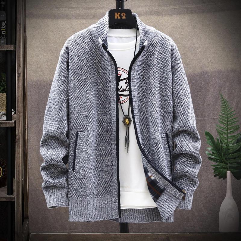 

Men's Jackets Autumn And Winter Solid Jacket Fashion Loose Coat Warm Lapel Hooded Sweater Plus Velvet Windbreak Outerwear, Black;brown