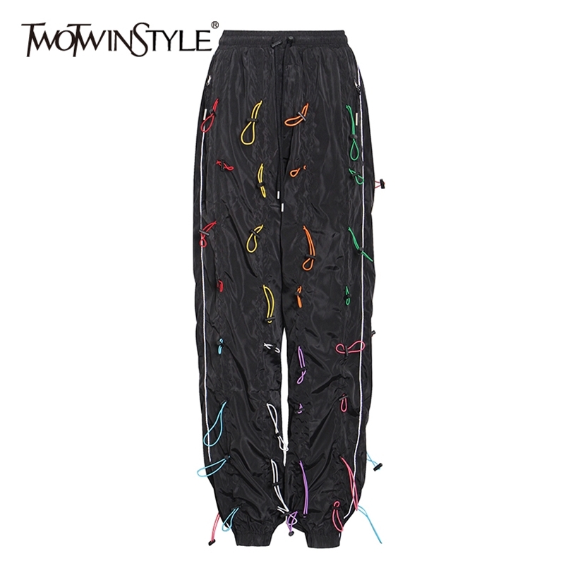

Streetwear Loose Pants For Women High Waist Drawstring Plus Size Casual Trousers Female Fall Fashion 210521, Aspicture2