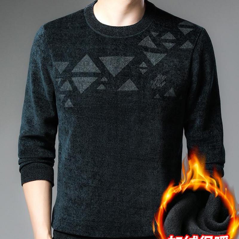 

Men's Sweaters 2021 Autumn Winter Simple Solid Casual Plus Velvet Sweater Size Half High Collar Thick Men Warm, White;black
