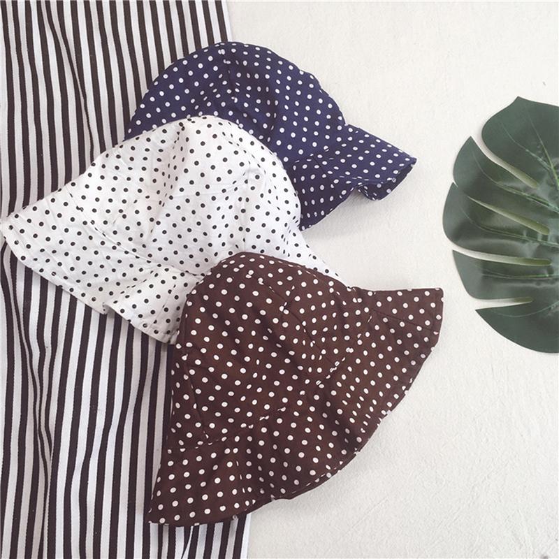 

Outdoor Hats Unisex Bicycle Bucket Dot Hat Summer Foldable Women Sunscreen Fishing Hunting Cap Men Basin Chapeau Sun Prevent, White