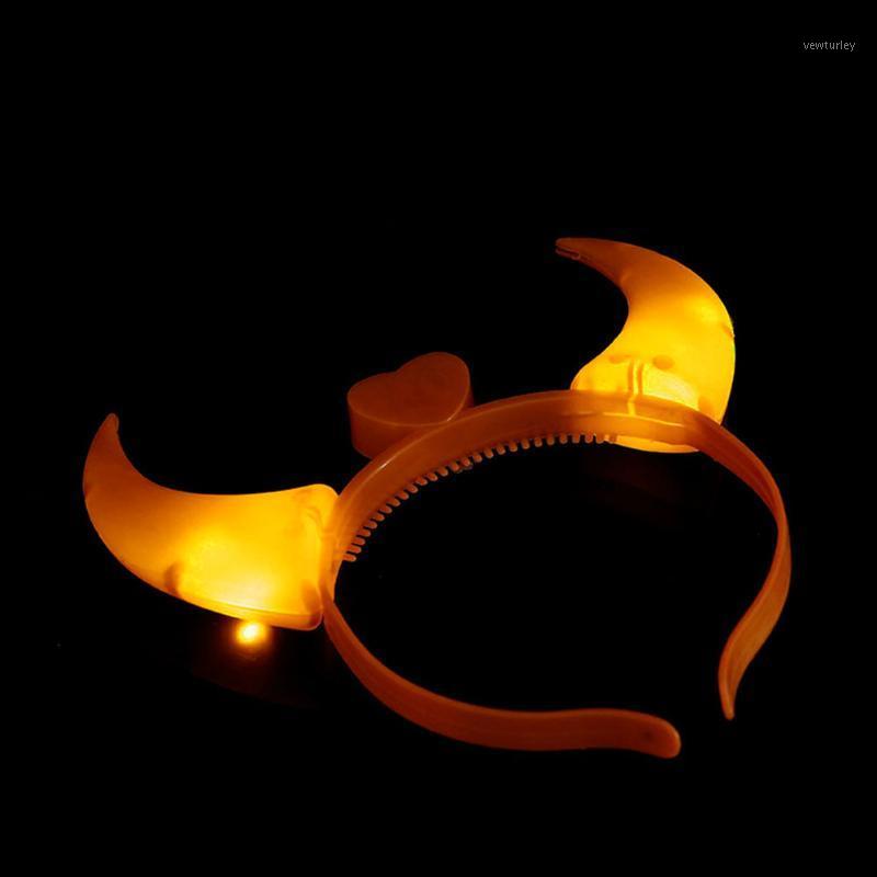 

Party Decoration Lovely Light-Up Halloween Hair Band Plush Ox Horn Blinking Headband