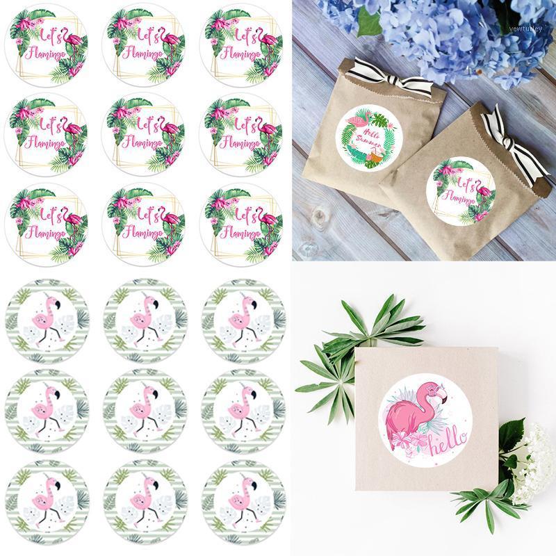 

Party Decoration 4.5cm Hawaiian Decorations Stickers Gift Box Labels Luau Flamingo Summer Tropical Sticker Wedding
