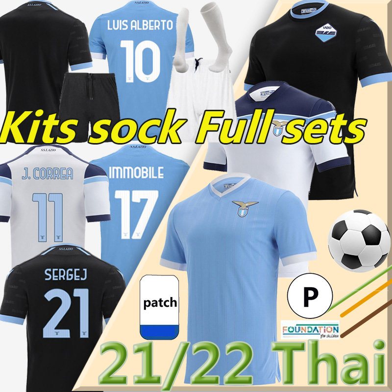 

21/22 Lazio Biancocelesti soccer jerseys 2021 2022 LUIS ALBERTO IMMOBILE SERGEJ Vestiti da calcio men kids Kits sock Full sets J.CORREA ACERBI football shirt uniforms, 20/21 third kids