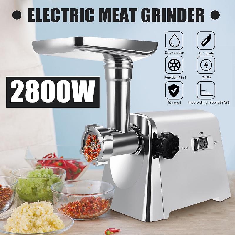 

Meat Grinders 2800W Electric Powerful Stainless Steel Grinder Kitchen Home Sausage Stuffer Mincer Sonifer Heavy Duty