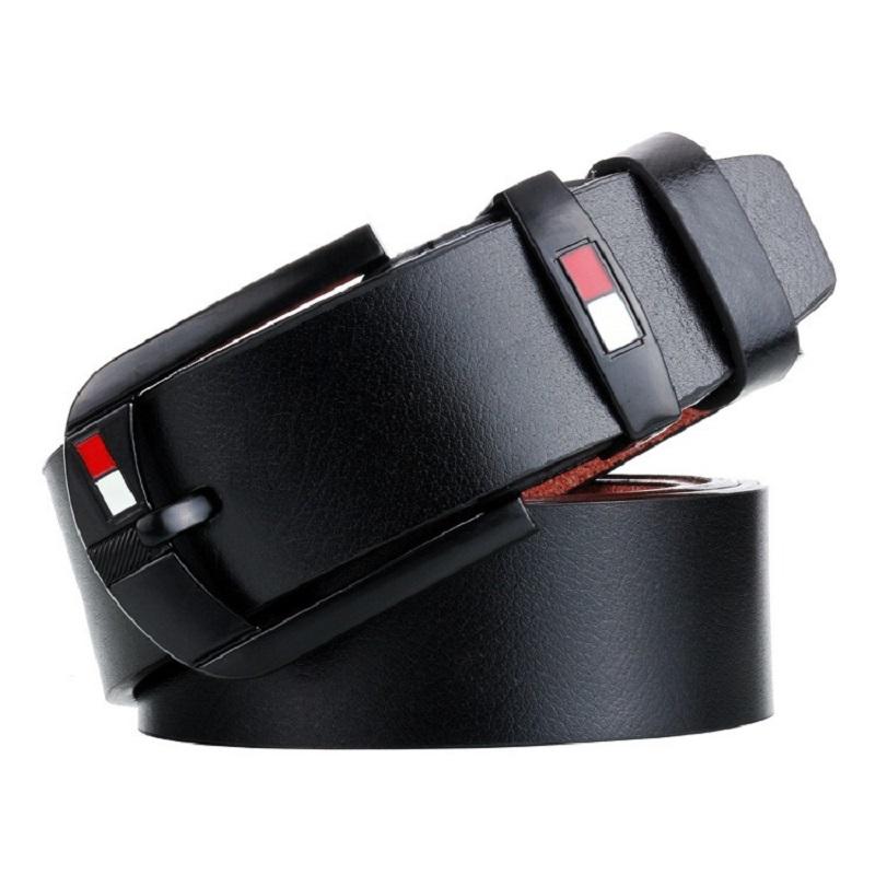 

Belts Men Genuine Leather Belt Luxury Designer Pin Buckle Cowskin Fashion Real Strap Male Jeans For Man Cinturones, Black