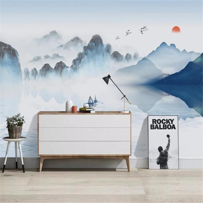 

Wallpapers Milofi Custom Large Wallpaper Mural Ink Landscape Chinese TV Background Wall Painting, Silk cloth