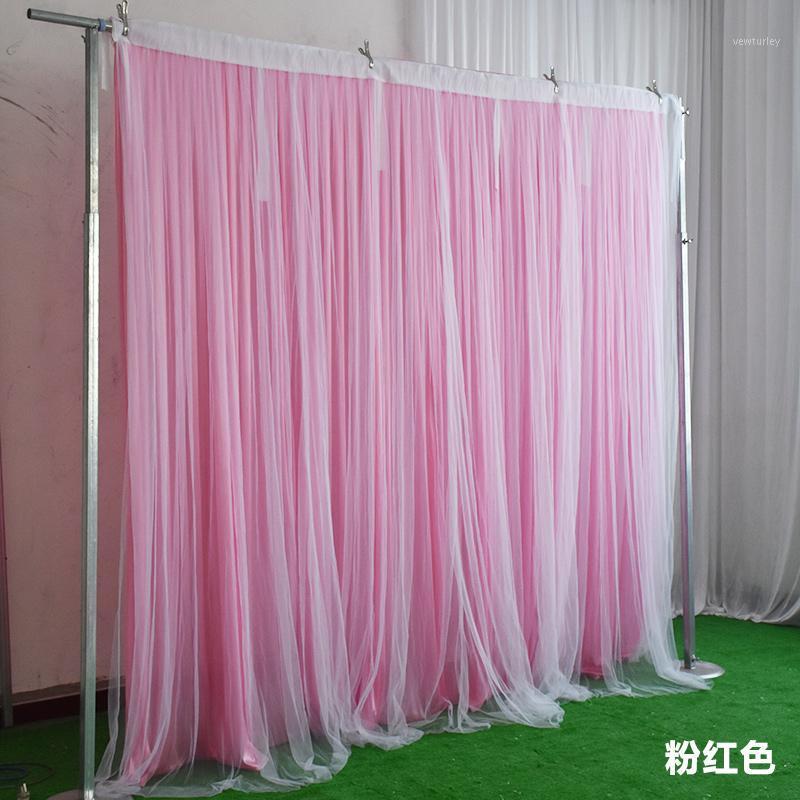 

Party Decoration 3MX6M White Double Layer Wedding Birthday Backdrop Curtain Po Booth Door Christmas Decor