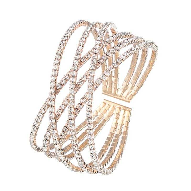 

Yfjewe Fashion Wedding Jewelry Charm Bangles Opening Adjustable Women's Geometric Round Crystal Cross Bangles & Bracelets B275 Q0719