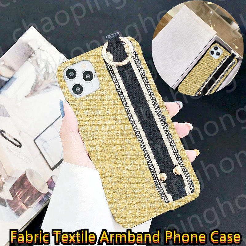 

Top Luxury Textile Armband Phone Cases For iPhone 13 12 11 Pro XR XS Max X 11Pro 7 8 Plus 12ProMax Fashion Fabric Wristband Hangbag Cover, 8#+logo