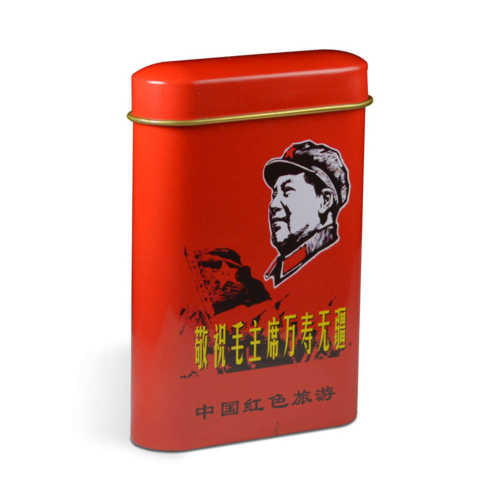 

Cigarette case Dongguan tinplate band aid oval packing flip cigarette iron box