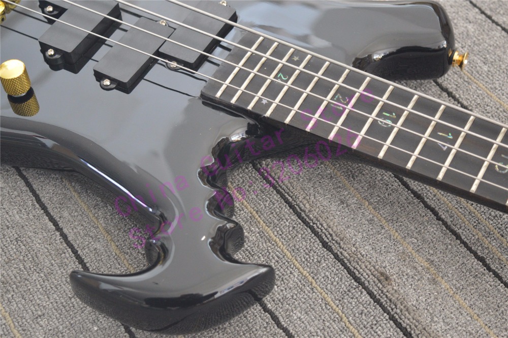 

Custom Shop War 4 Strings Buzzard Electric Bass Guitar Abalone Arabic Numerals Inlay Gold Hardware