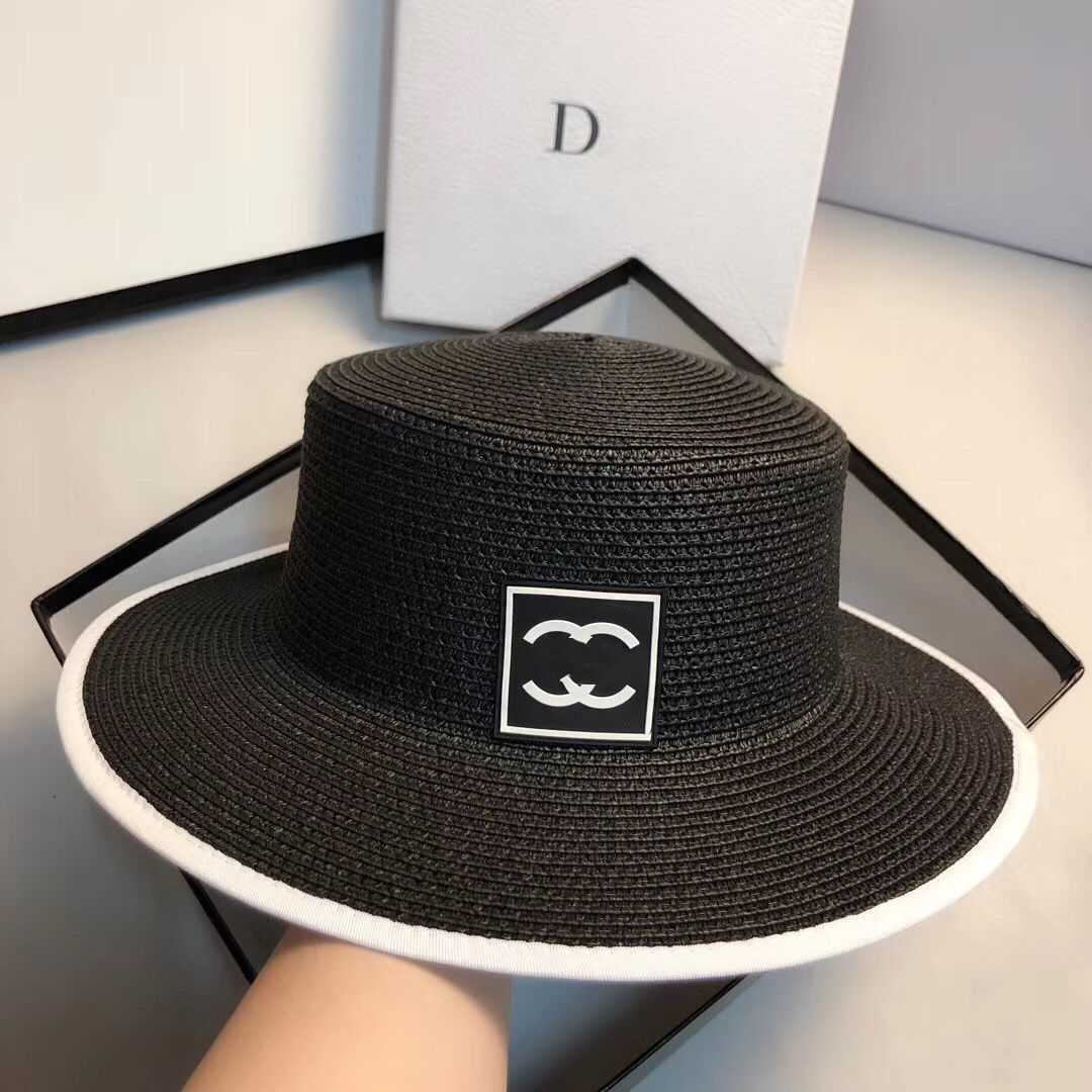 

New small breeze white straw hat summer travel sunscreen Joker visor online celebrity custom flat hat women