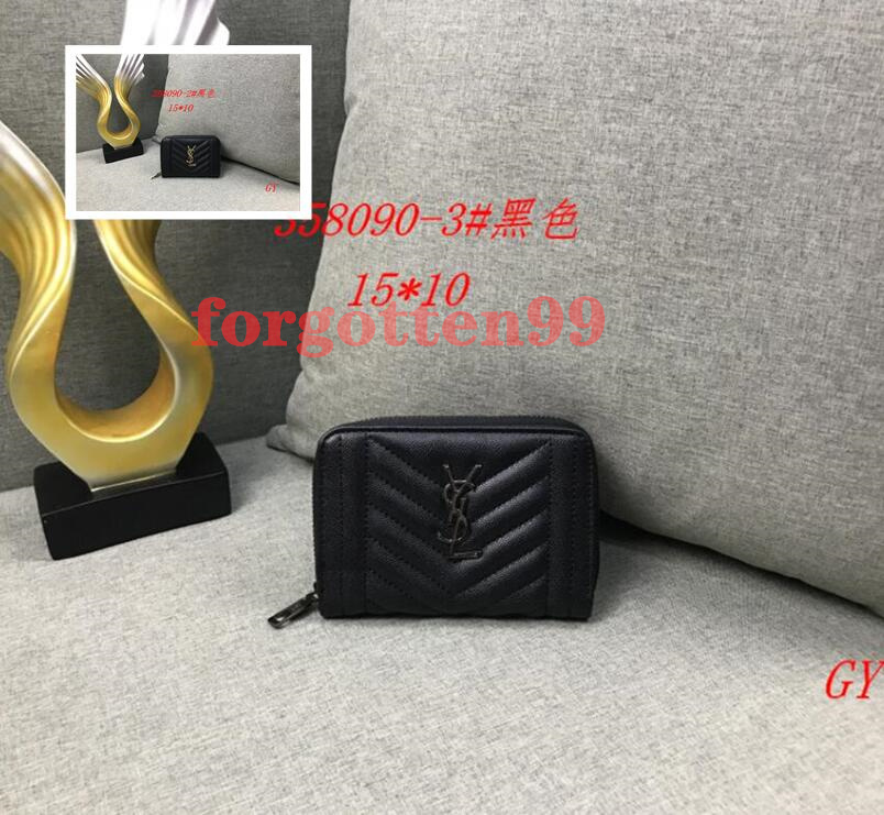 

56 sell ysl women high quality leather wallet purse Clutch Coin Purse Business card holder Credit card package Key case Bank card package, Black;brown