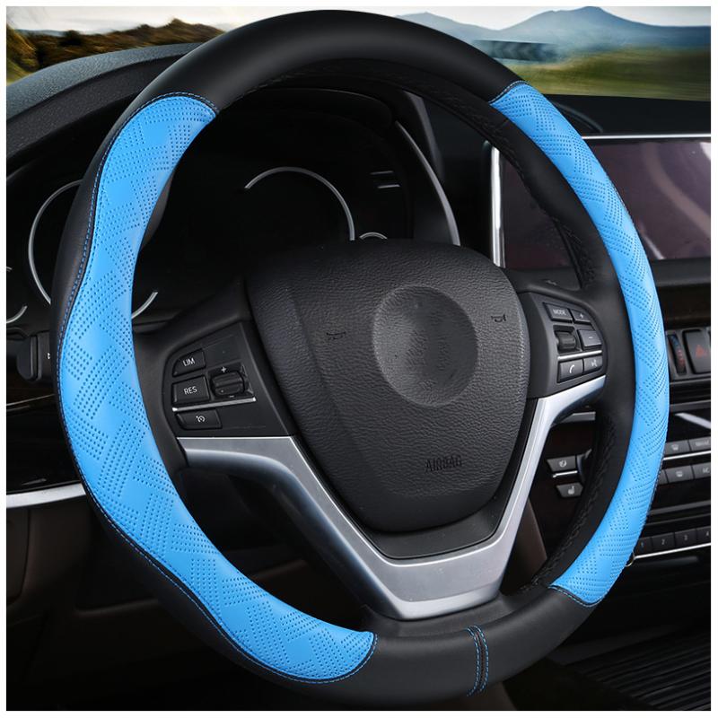 

Steering Wheel Covers Car Cover Korean Embossed Contrast Color Suitable Auto Steering-Wheel Accessories