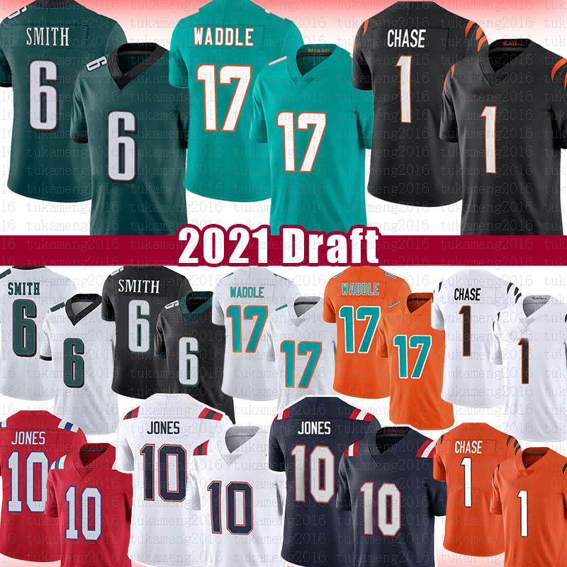

1 Ja'Marr Chase 17 Jaylen Waddle 6 DeVonta Smith 10 Mac Jones Football Jersey Cincinnati Bengals Miami Dolphin New Philadelphia Eagles England Patriot