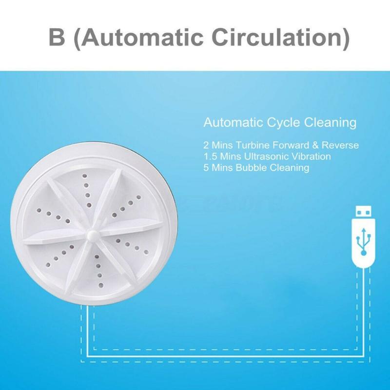 

Christmas Decorations Portable Washing Machine Ultrasonic Personal Bubble Rotating USB Automatic Turbo